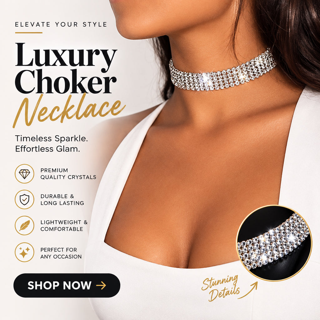 Crystal Rhinestone Choker Necklace – product image 3