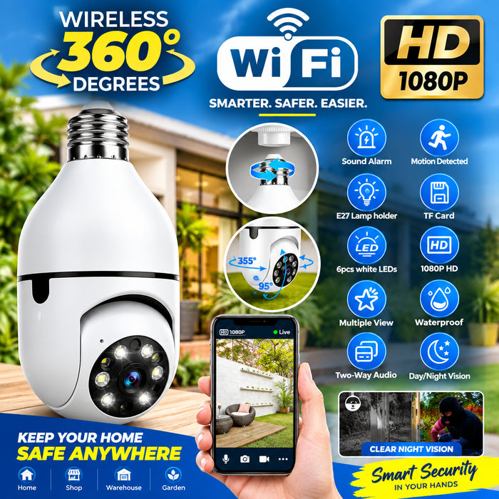 E27 WiFi Smart Bulb Security Camera