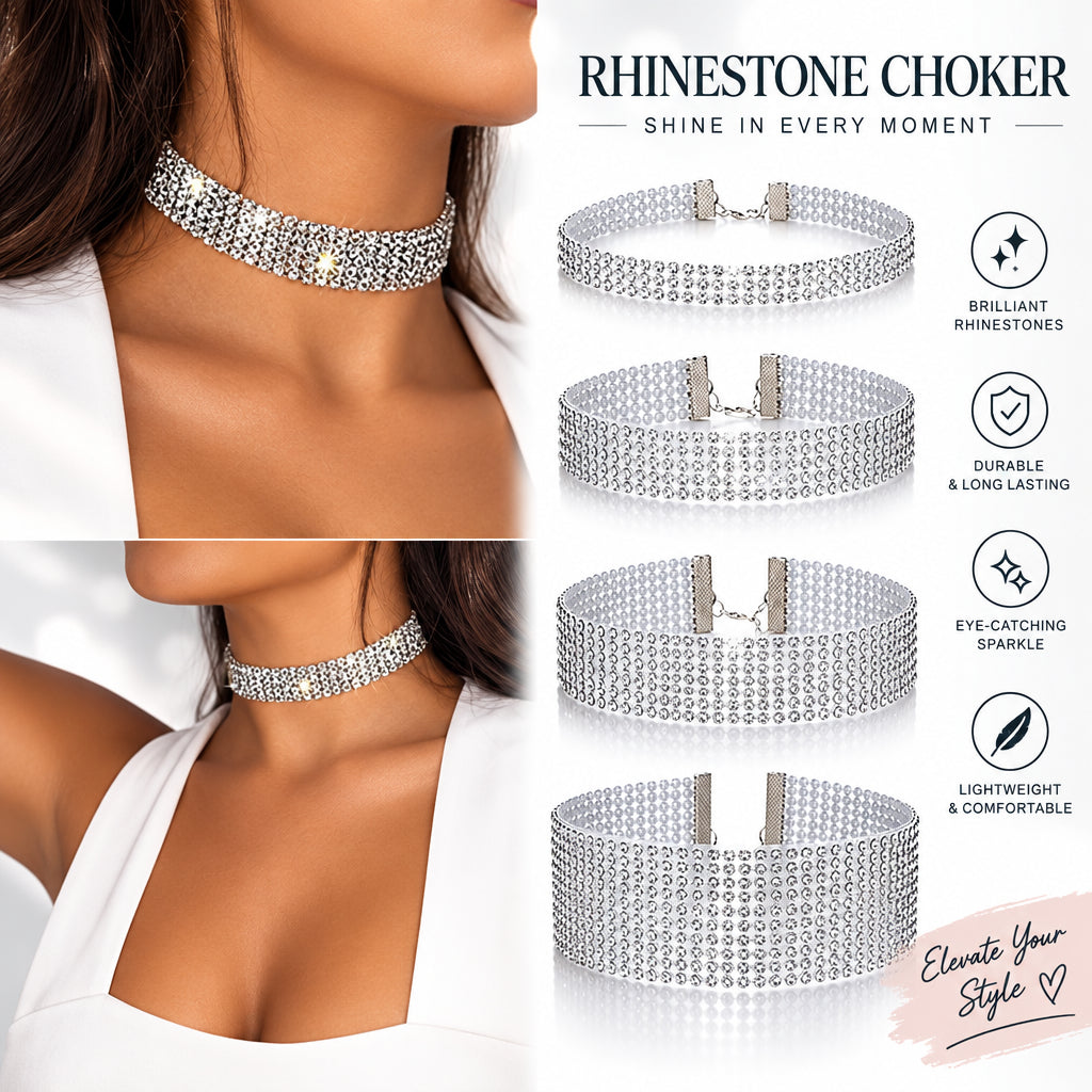 Crystal Rhinestone Choker Necklace – product image 1