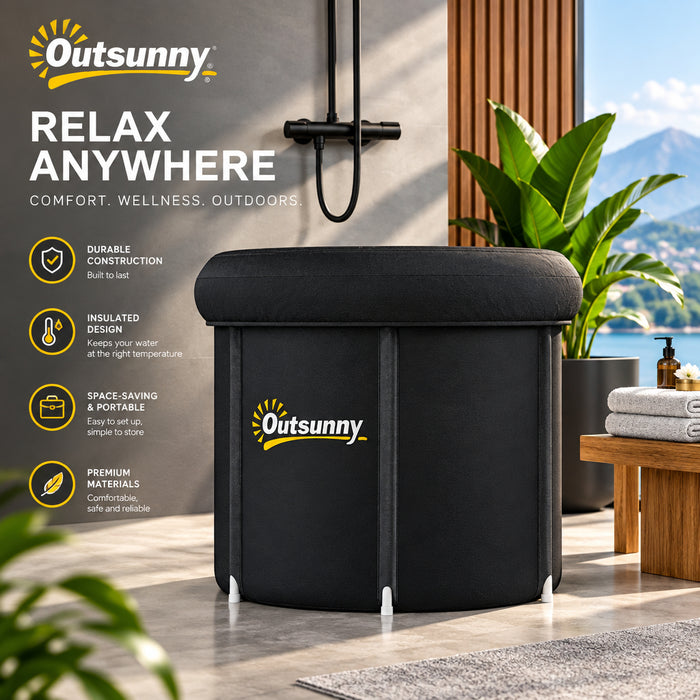 Portable Cold Plunge Tub with Insulated Cover
