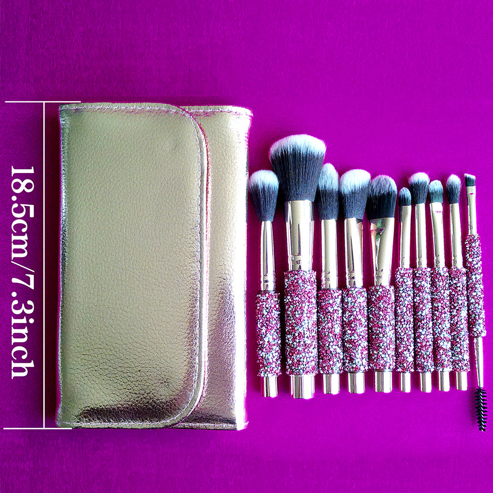 10-Piece Diamond Crystal Makeup Brush Set – product image 5