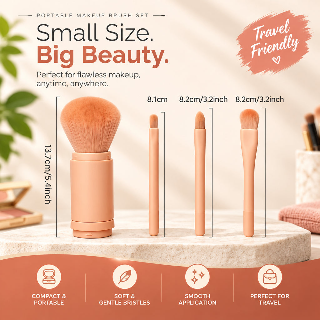 4-in-1 Portable Makeup Brush Set – product image 4
