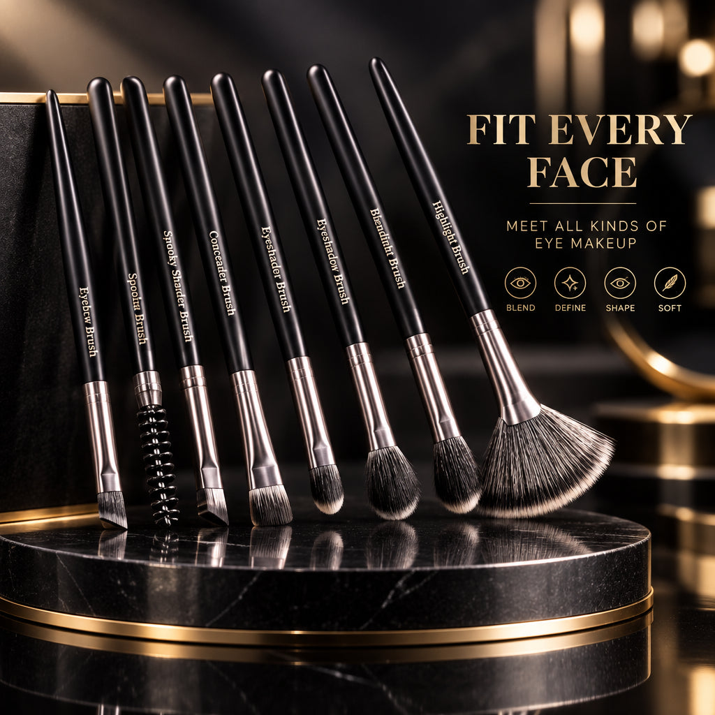10-Piece Natural Wood Makeup Brush Set – product image 3